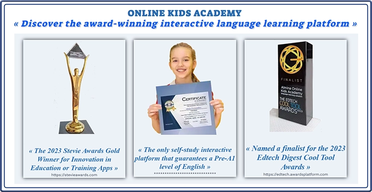 Online Kids Academy Awards and Learner showing Certificate